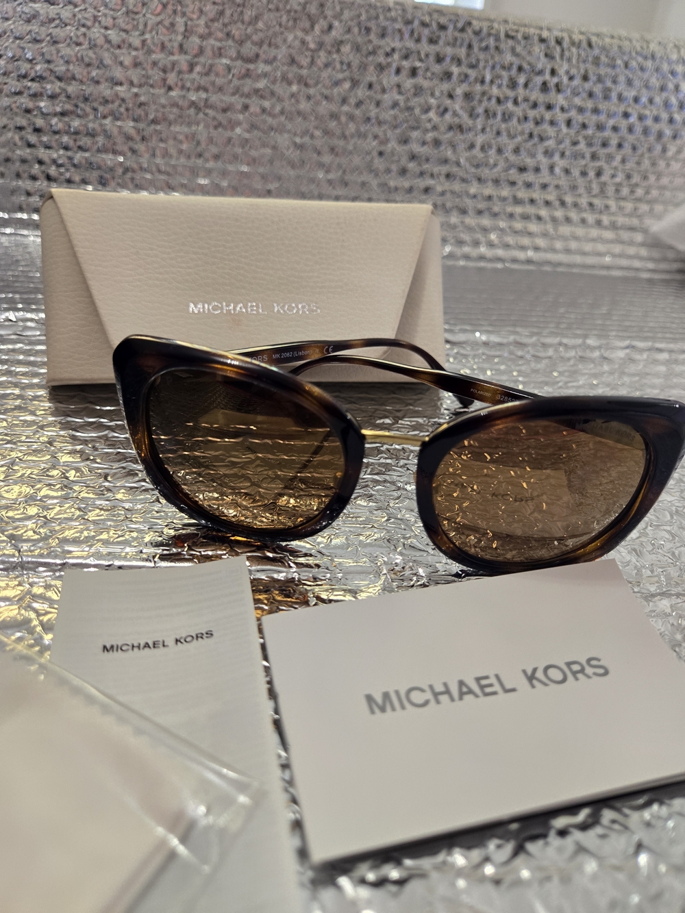 Michael Kors Tortoiseshell Cat-Eye Sunglasses with Brown Lenses